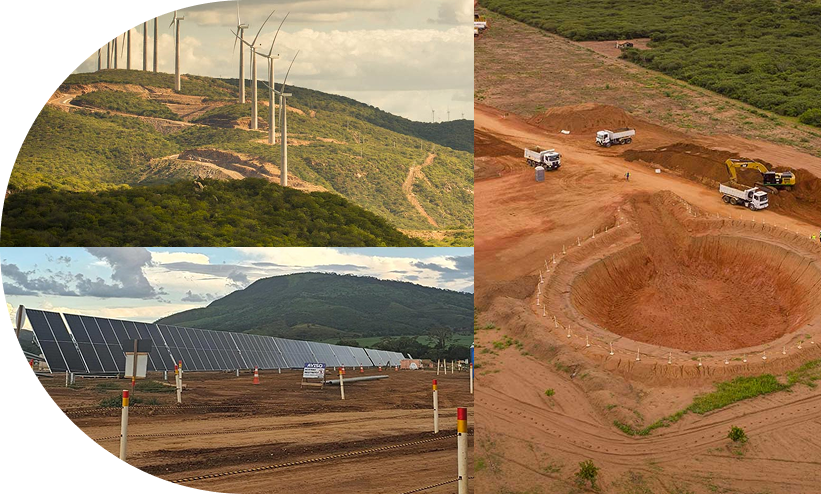 Imagem de montagem das obras
